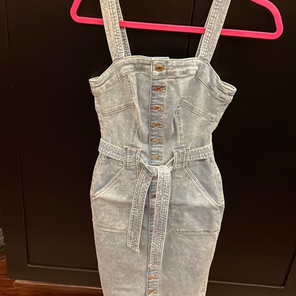 Guess Los Angeles button down denim midi dress